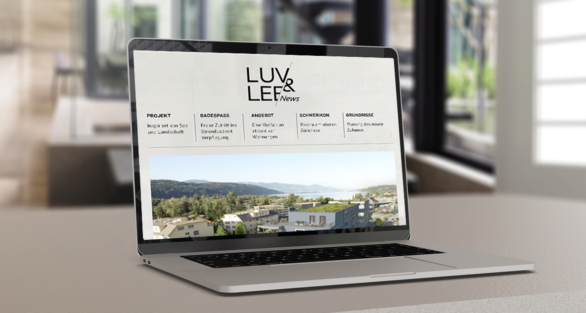 Luv & Lee Website auf einem Laptop