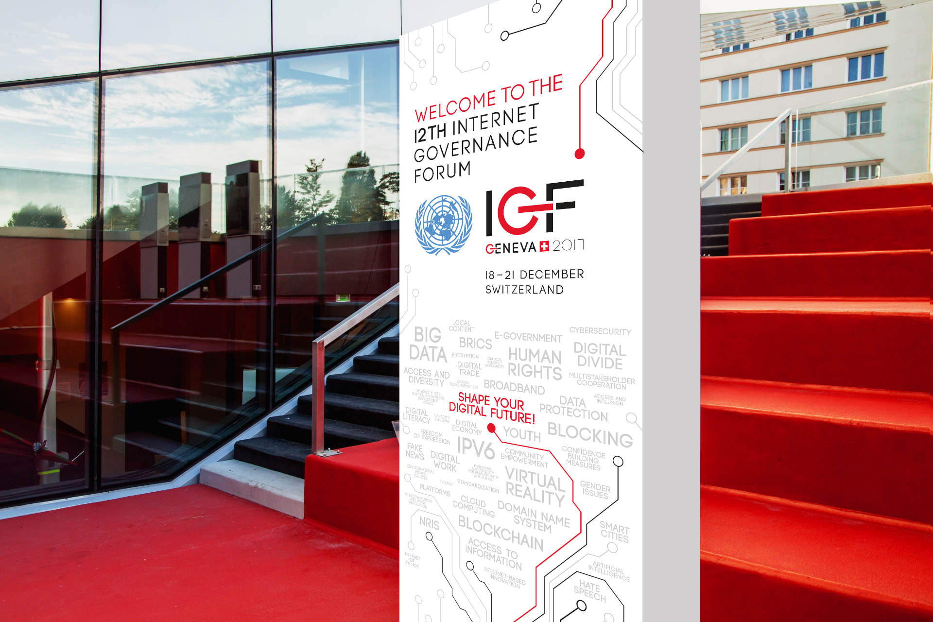 Willkommens-Poster des Internet Governance Forum Genf 2017